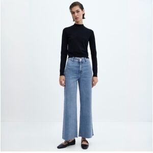 Mango Catherine Wide-Leg High-Rise Culotte Jeans